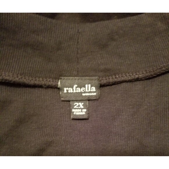 Rafaella Women's Top Shirt Black Size 2X Beaded Embellished V-Neck 3/4 Stretch - Picture 4 of 5